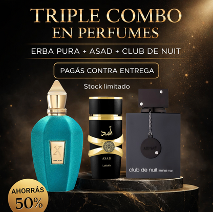 3x1 Erba Pura, Lattafa Asad y Club de Nuit (100ML) - Compra y paga en casa - OFERTA LIMITADA